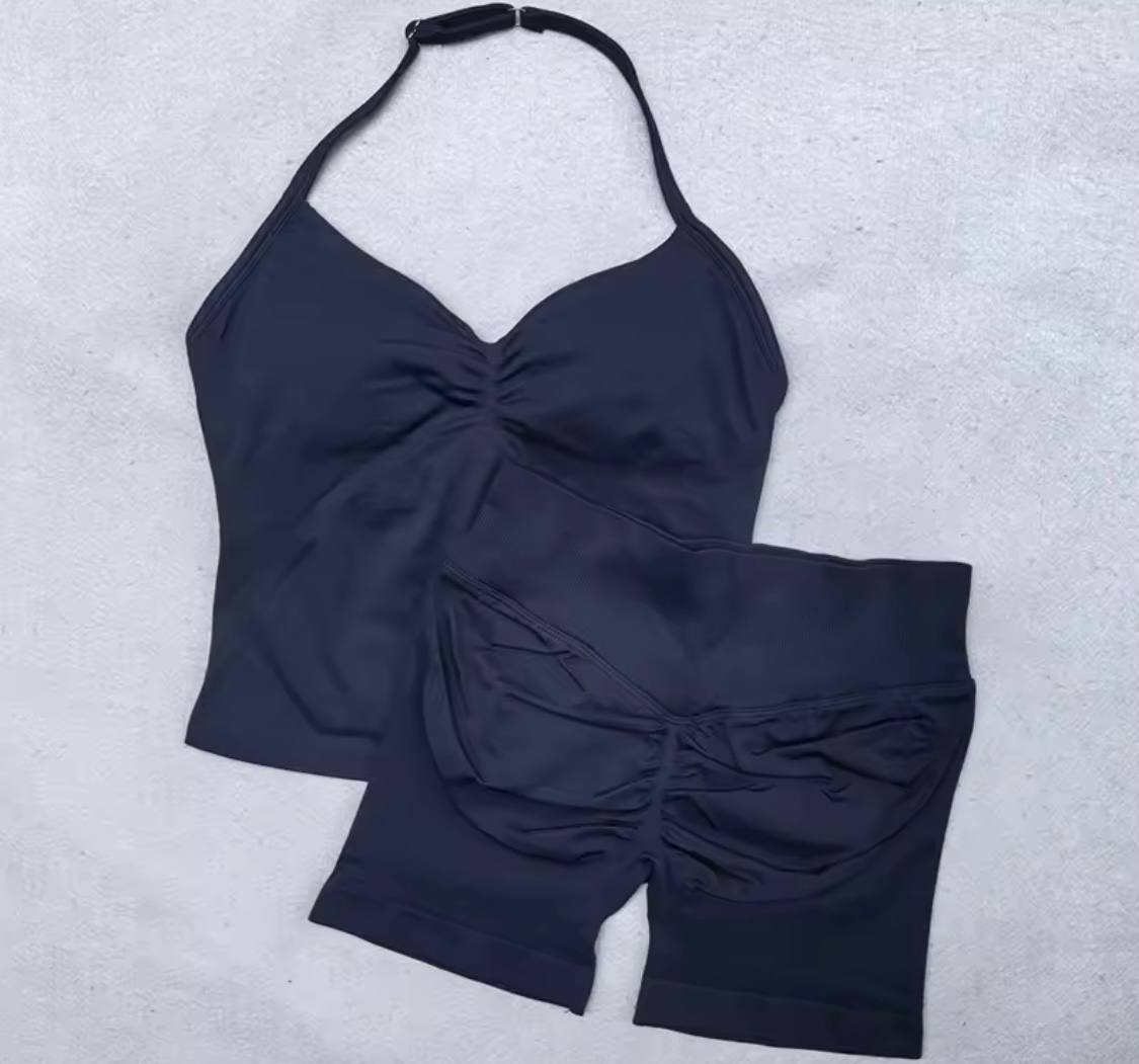 OLIMPIA_BODY™ New Seamless Yoga Set for Women, 2-Piece Padded Halter Tank Top