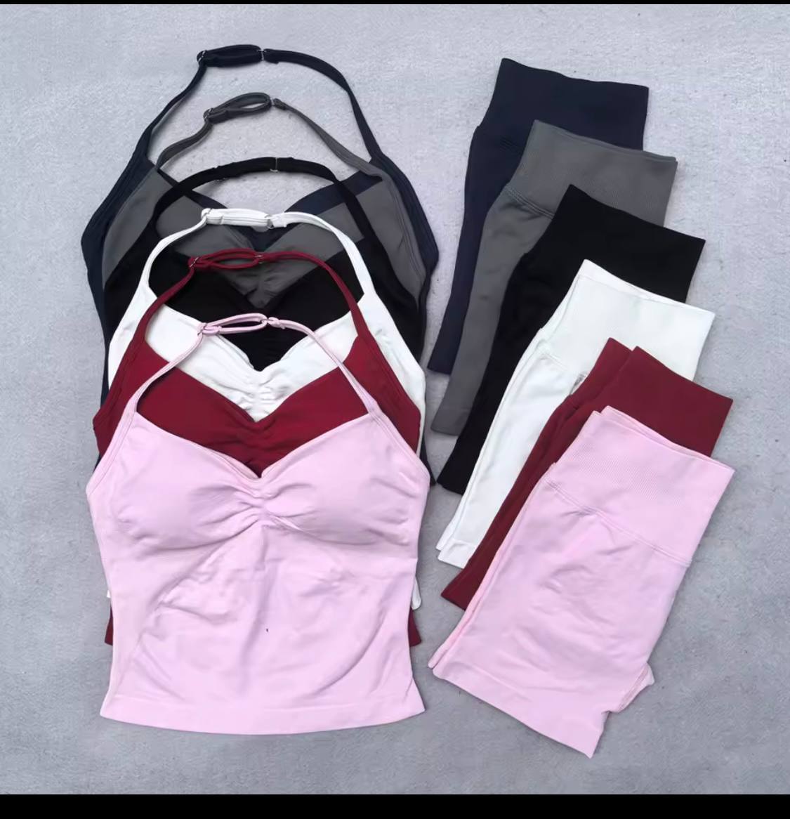 OLIMPIA_BODY™ New Seamless Yoga Set for Women, 2-Piece Padded Halter Tank Top