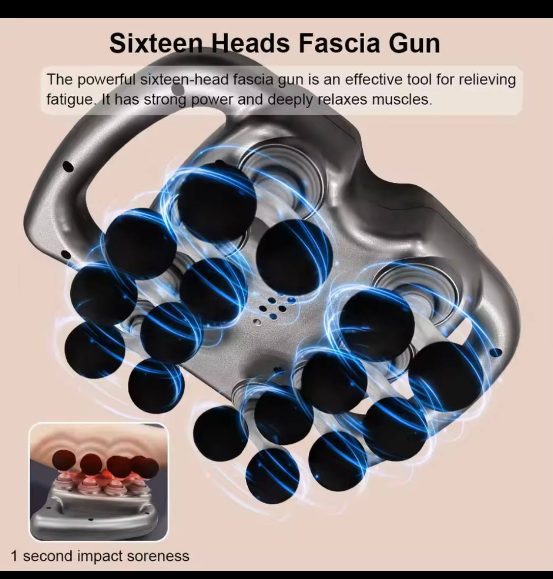 OLIMPIA_BODY™ Fascia Gun 16-Head Muscle Massage Gun, Professional Body, Leg, Back, Shoulder, Waist Fascia Gun with High-Frequency Vibration Massager