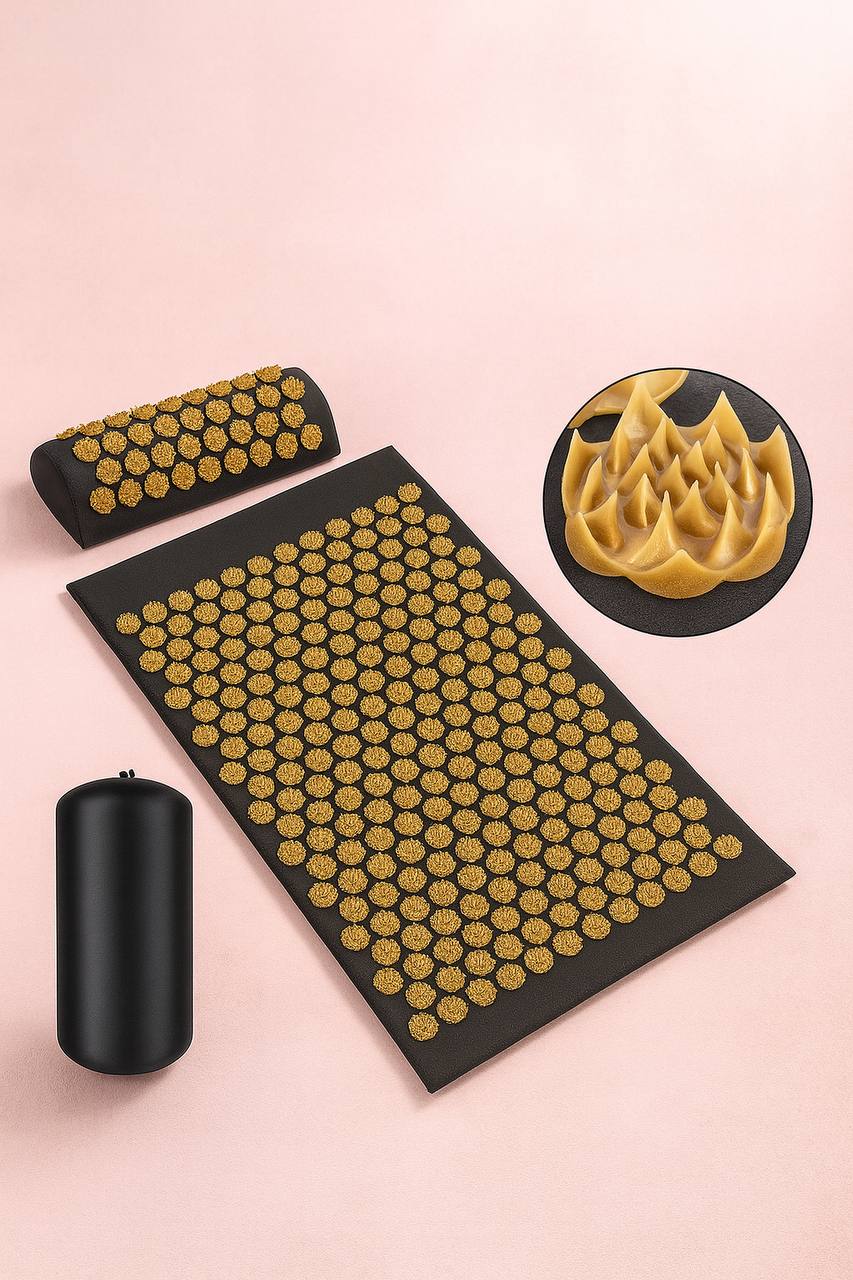 OLIMPIA_BODY™Pranamat Eco Lotus Spike Mat Acupuncture Massage Cushion Kuznetsov's Applicator for Neck Foot Back