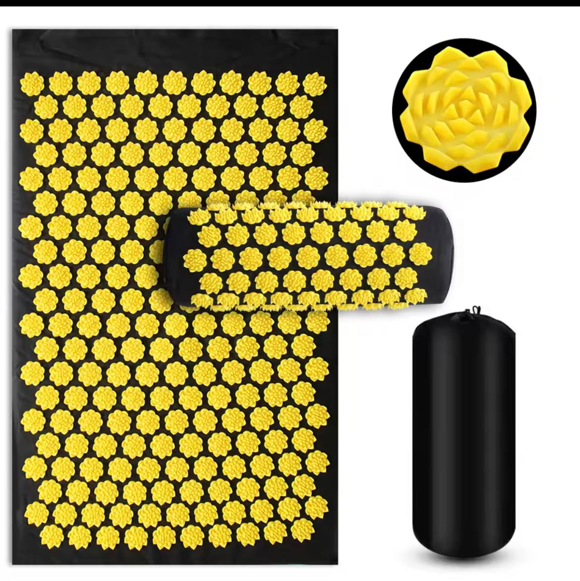 OLIMPIA_BODY™Pranamat Eco Lotus Spike Mat Acupuncture Massage Cushion Kuznetsov's Applicator for Neck Foot Back