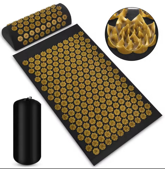 OLIMPIA_BODY™Pranamat Eco Lotus Spike Mat Acupuncture Massage Cushion Kuznetsov's Applicator for Neck Foot Back
