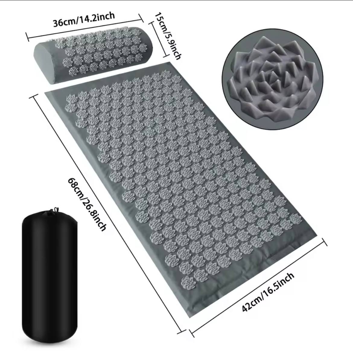 OLIMPIA_BODY™Pranamat Eco Lotus Spike Mat Acupuncture Massage Cushion Kuznetsov's Applicator for Neck Foot Back