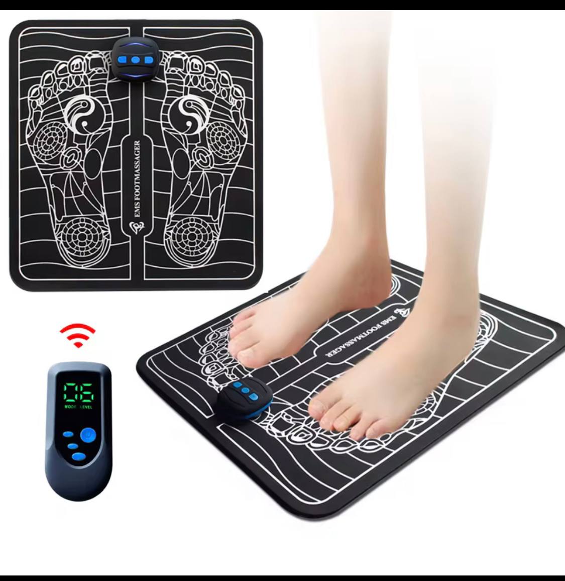 OLIMPIA_BODY™Ems Elektrische Voet Massage Mat 6 Modi Pijn Verlichten Spier Stimulator Bloedcirculatie Trillingen Voet Massage Machine Voeten Spa