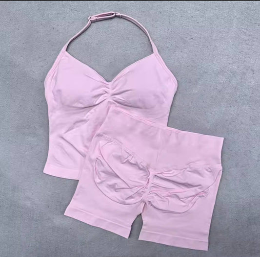OLIMPIA_BODY™ New Seamless Yoga Set for Women, 2-Piece Padded Halter Tank Top
