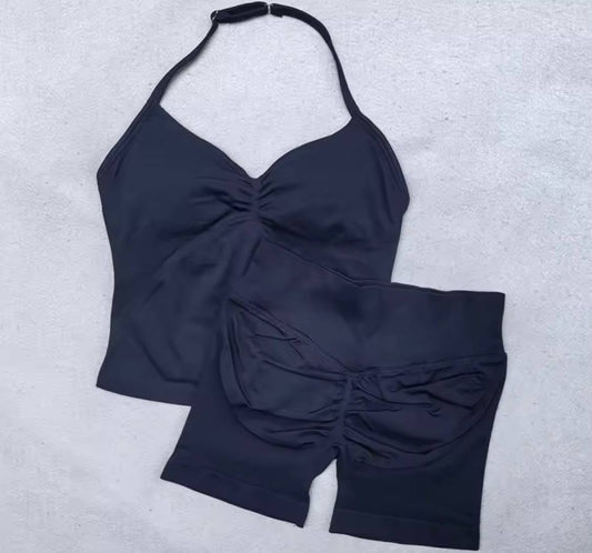 OLIMPIA_BODY™ New Seamless Yoga Set for Women, 2-Piece Padded Halter Tank Top